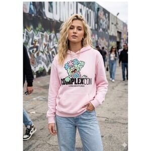 ComplexCon Long Beach 2022 Ecocycle Pink Graphic Hoodie Oversize Large